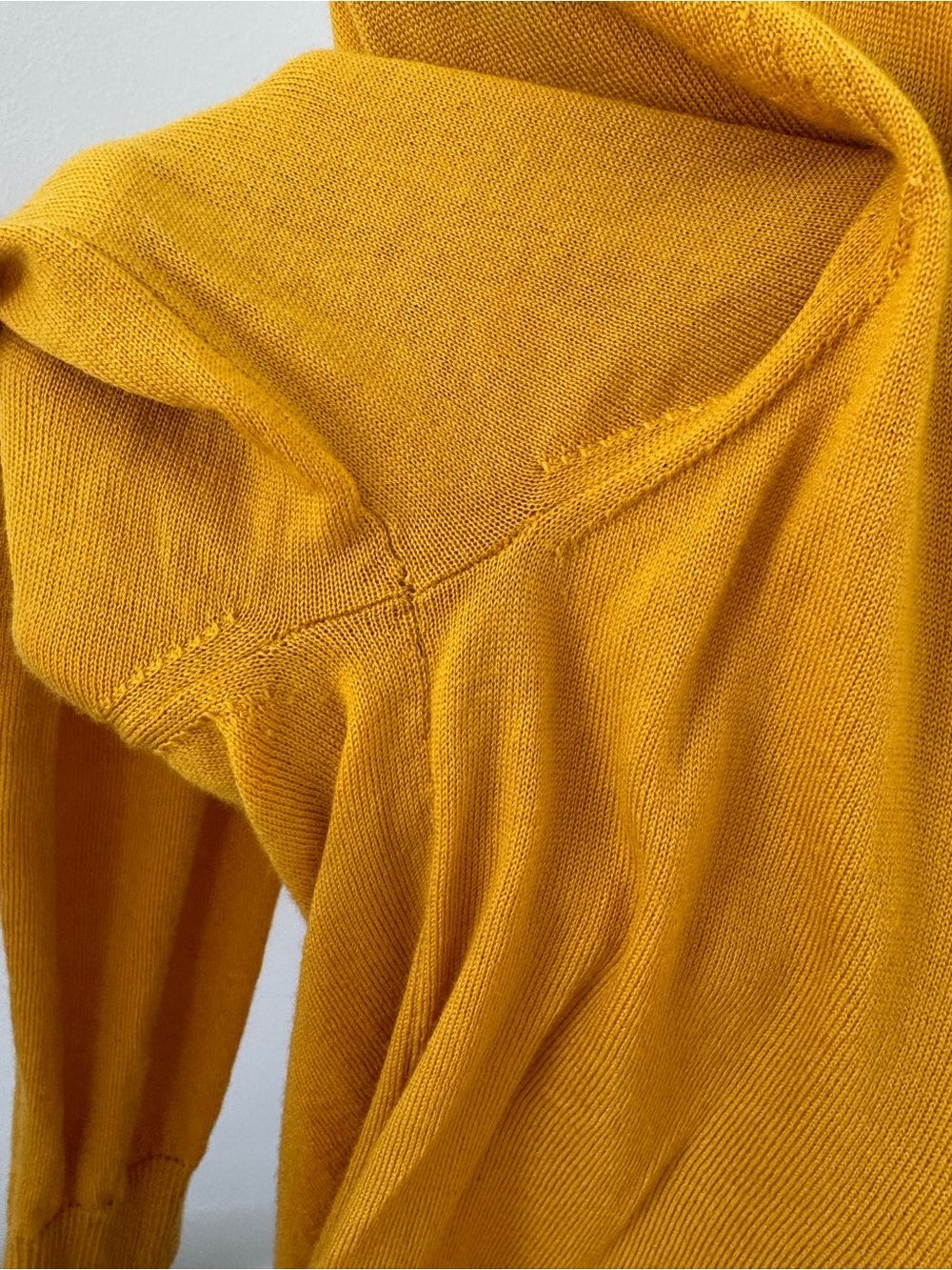 Tory Burch Mustard Yellow V-Neck Button Cardigan - Picture 5 of 6